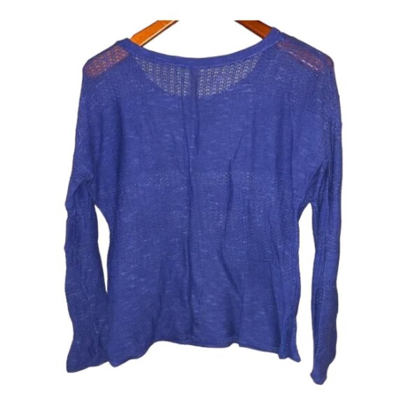 Absolutely Open Weave Sheer Knit Cerulean Blue Sweater Medium - Picture 6 of 6